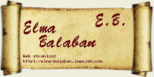 Elma Balaban vizit kartica
